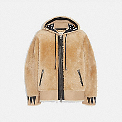 COACH 75981 - SHEARLING REXY HOODIE DIRTY CHAI