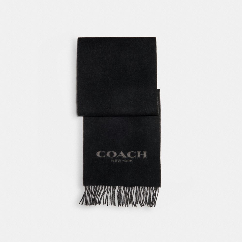 SIGNATURE SCARF - BLACK / GREY - COACH 76053