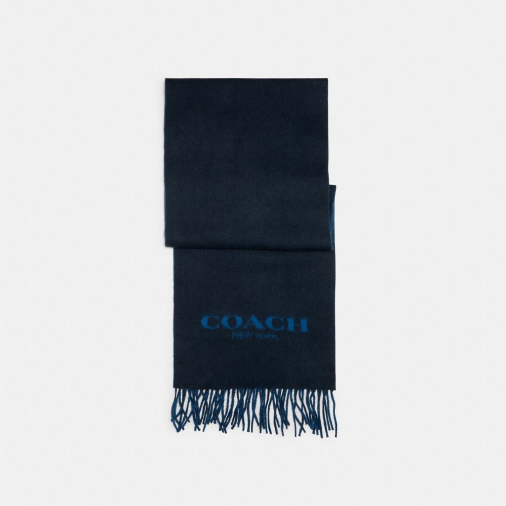 COACH 76053 SIGNATURE SCARF NAVY / TRUE BLUE