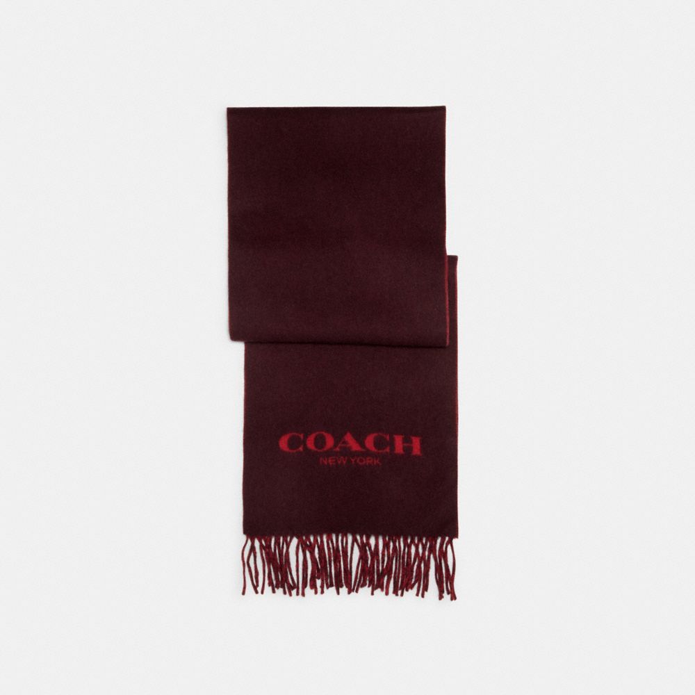 COACH SIGNATURE SCARF - MAROON / CRIMSON - 76053