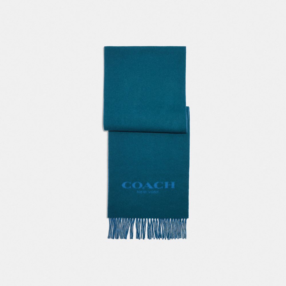 COACH 76053 Signature Scarf Teal Ink Racer Blue