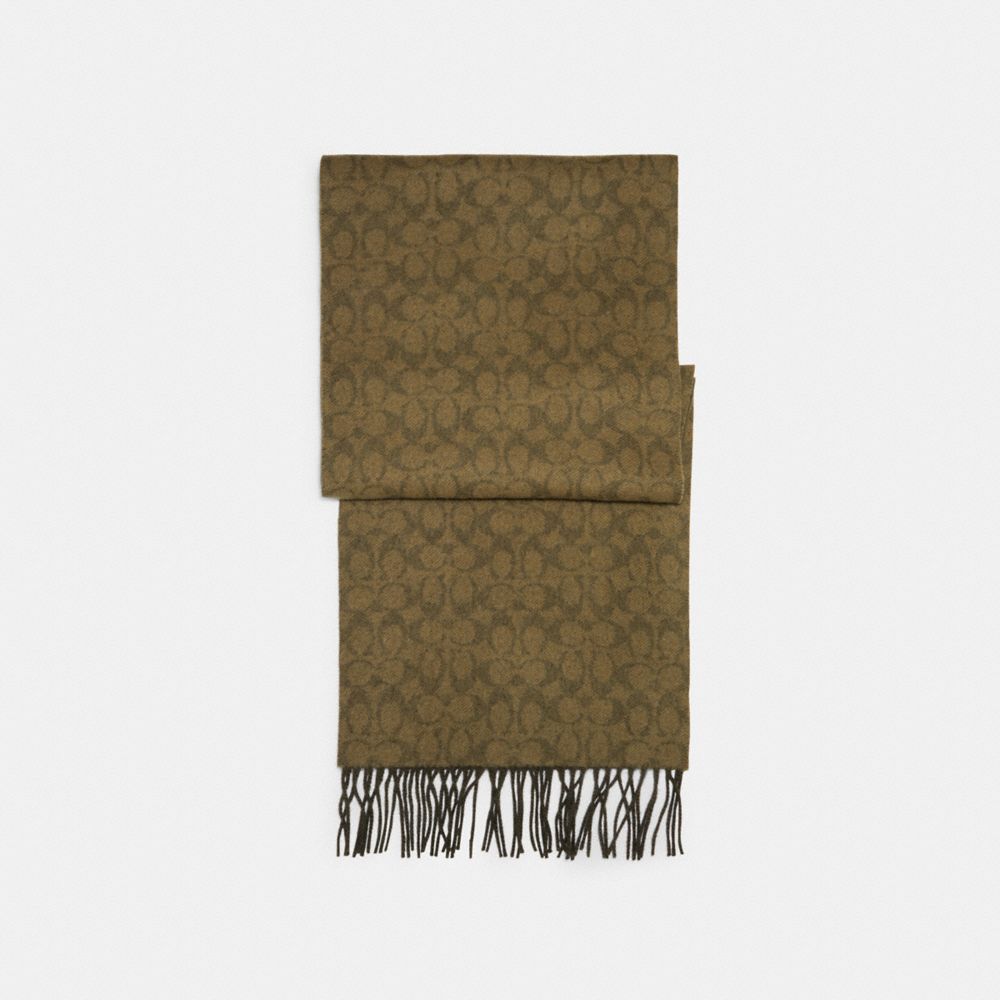 COACH 76057 SIGNATURE SCARF DARK-GREEN