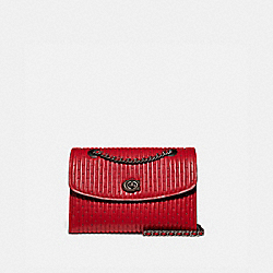 COACH 76081 Parker With Quilting And Rivets RED APPLE/PEWTER