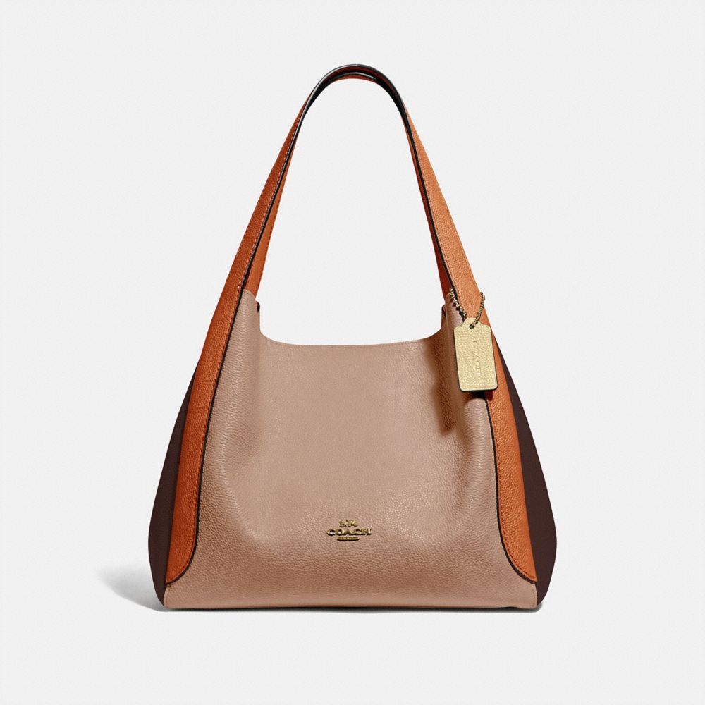 HADLEY HOBO IN COLORBLOCK - BRASS/TAUPE GINGER MULTI - COACH 76088