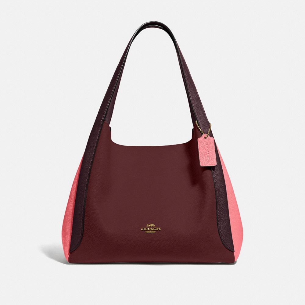 COACH Hadley Hobo In Colorblock - BRASS/TAFFY BLK CHERRY MUTLI - 76088