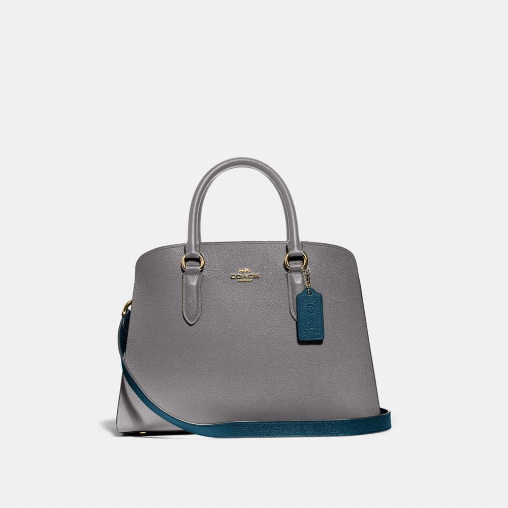 COACH CHANNING CARRYALL IN COLORBLOCK - GOLD/HEATHER GREY MULTI - 76089