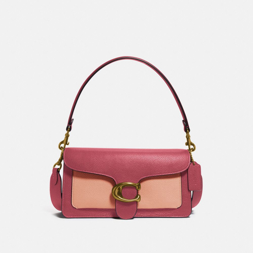 COACH 76105 Tabby Shoulder Bag 26 In Colorblock BRASS/ROUGE MULTI