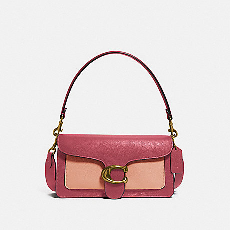 COACH 76105 Tabby Shoulder Bag 26 In Colorblock BRASS/ROUGE MULTI