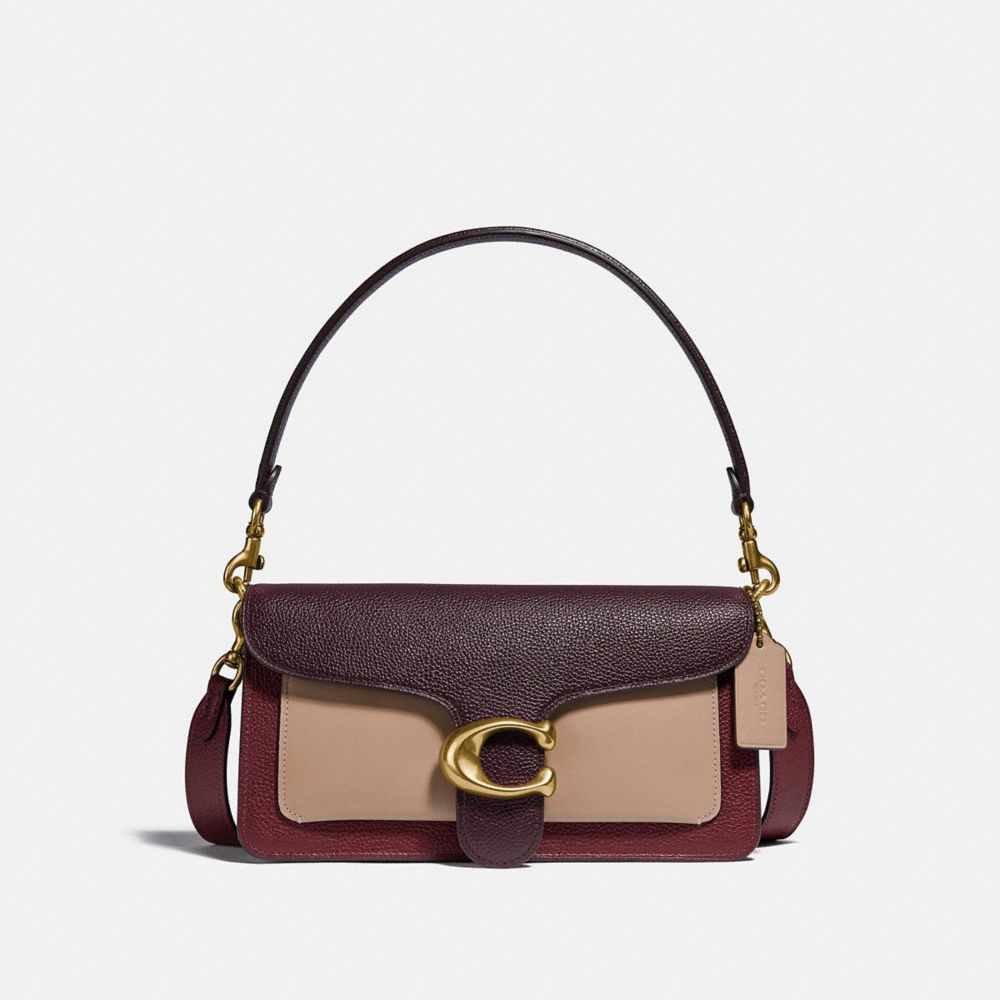 TABBY SHOULDER BAG 26 IN COLORBLOCK - 76105 - BRASS/WINE MULTI