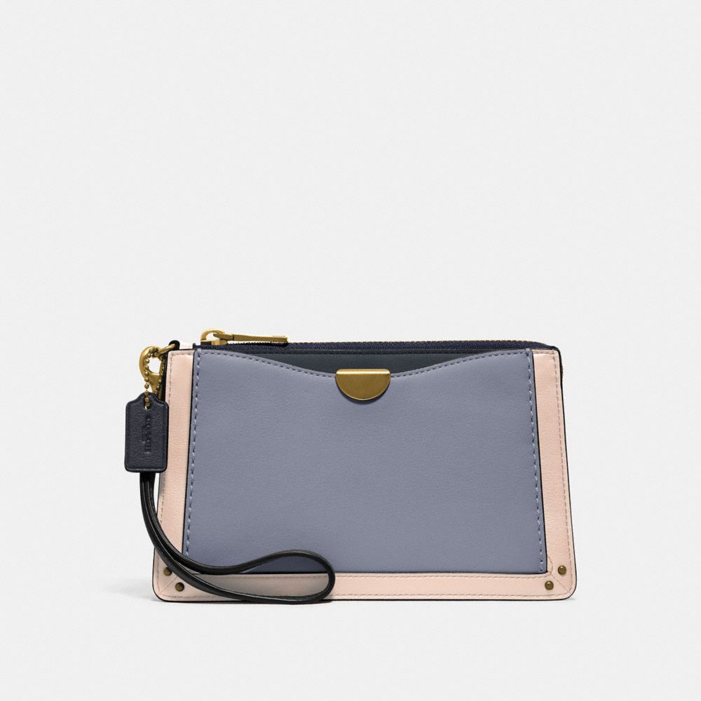 COACH 76150 - DREAMER WRISTLET IN COLORBLOCK MIST STRAW MULTI/BRASS