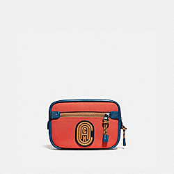 ACADEMY L-PACK IN COLORBLOCK WITH COACH PATCH - 76158 - OXBLOOD MULTI/BLACK COPPER