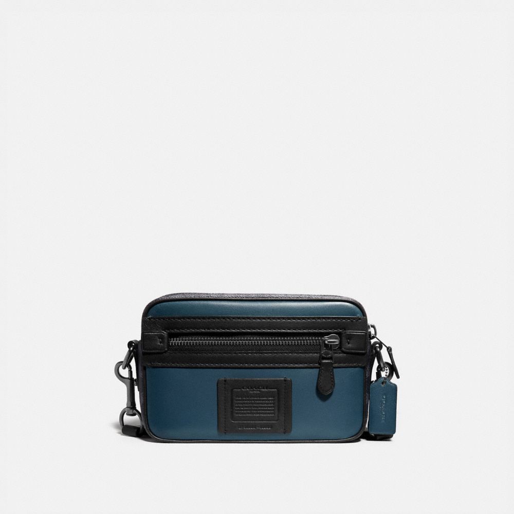 ACADEMY CROSSBODY WITH SIGNATURE CANVAS BLOCKING - MIDNIGHT NAVY/CHARCOAL/BLACK COPPER - COACH 76165