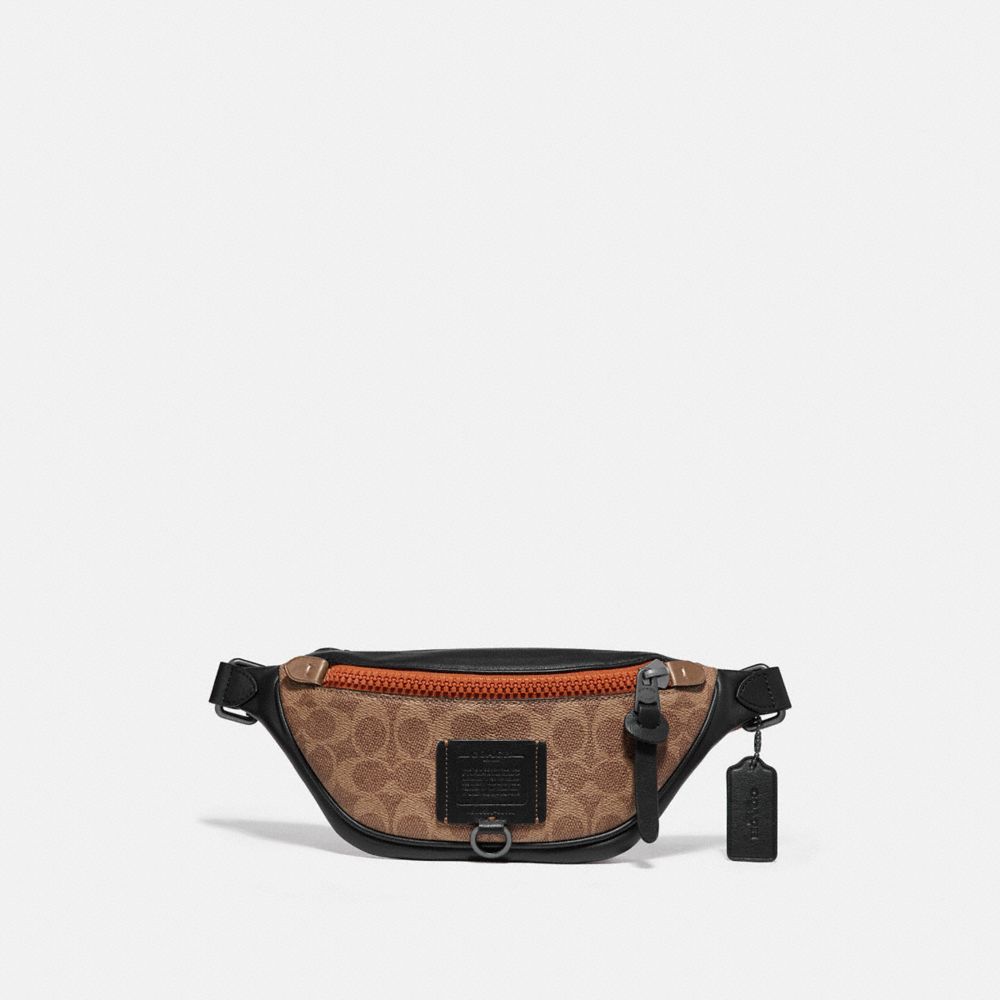 COACH 76187 - RIVINGTON BELT BAG 7 IN SIGNATURE CANVAS KHAKI/BLACK COPPER