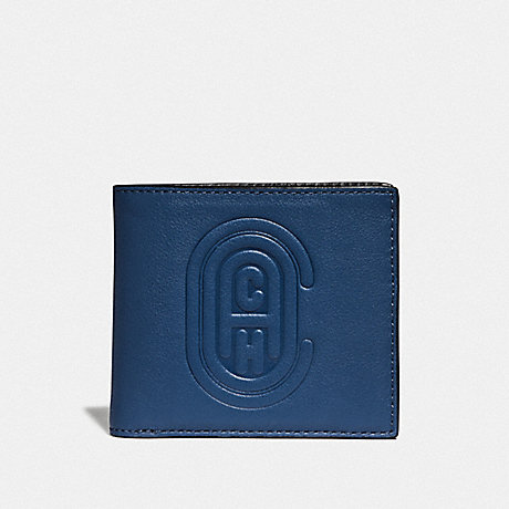 COACH 76235 DOUBLE BILLFOLD WALLET WITH COACH PATCH TRUE-BLUE
