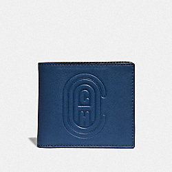 COACH 76235 Double Billfold Wallet With Coach Patch TRUE BLUE