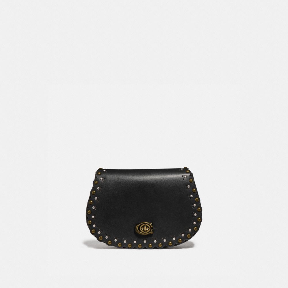 COACH 76263 - SADDLE BELT BAG WITH SCALLOP RIVETS B4/BLACK