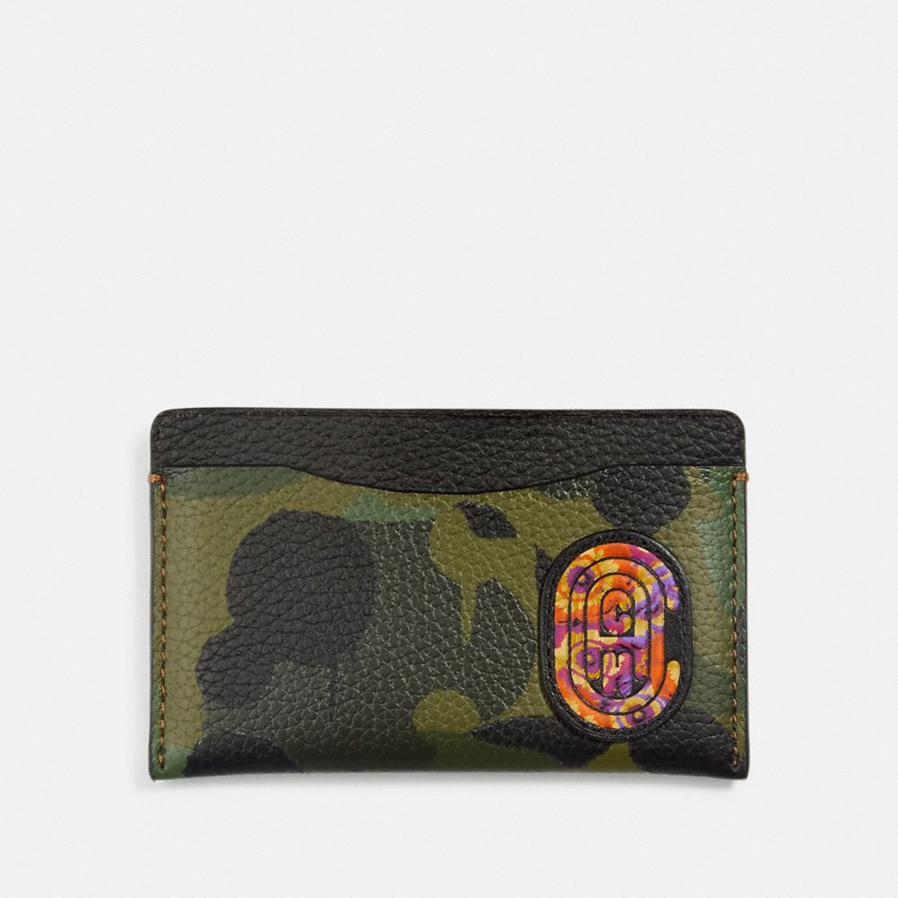 COACH 76286 Small Card Case With Wild Beast Print And Kaffe Fassett Coach Patch SURPLUS