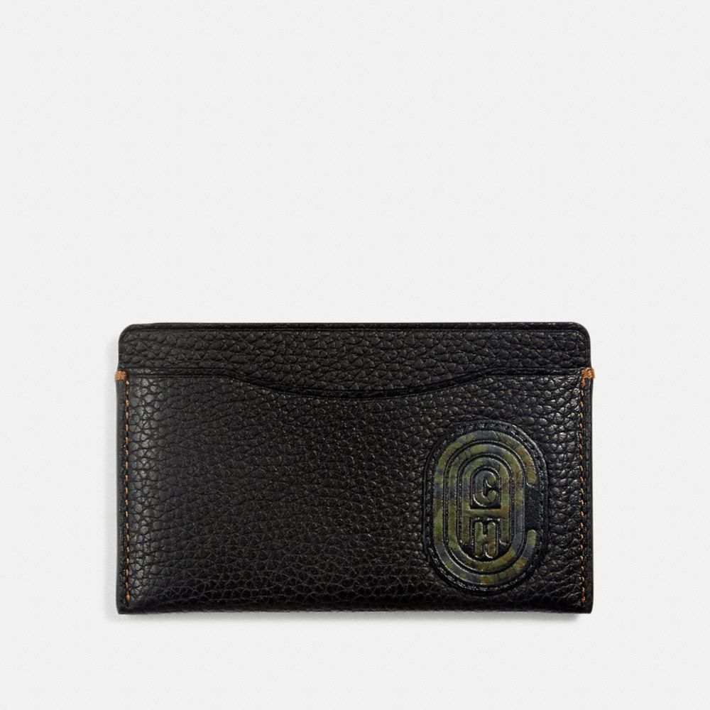 COACH 76287 SMALL CARD CASE WITH KAFFE FASSETT COACH PATCH BLACK