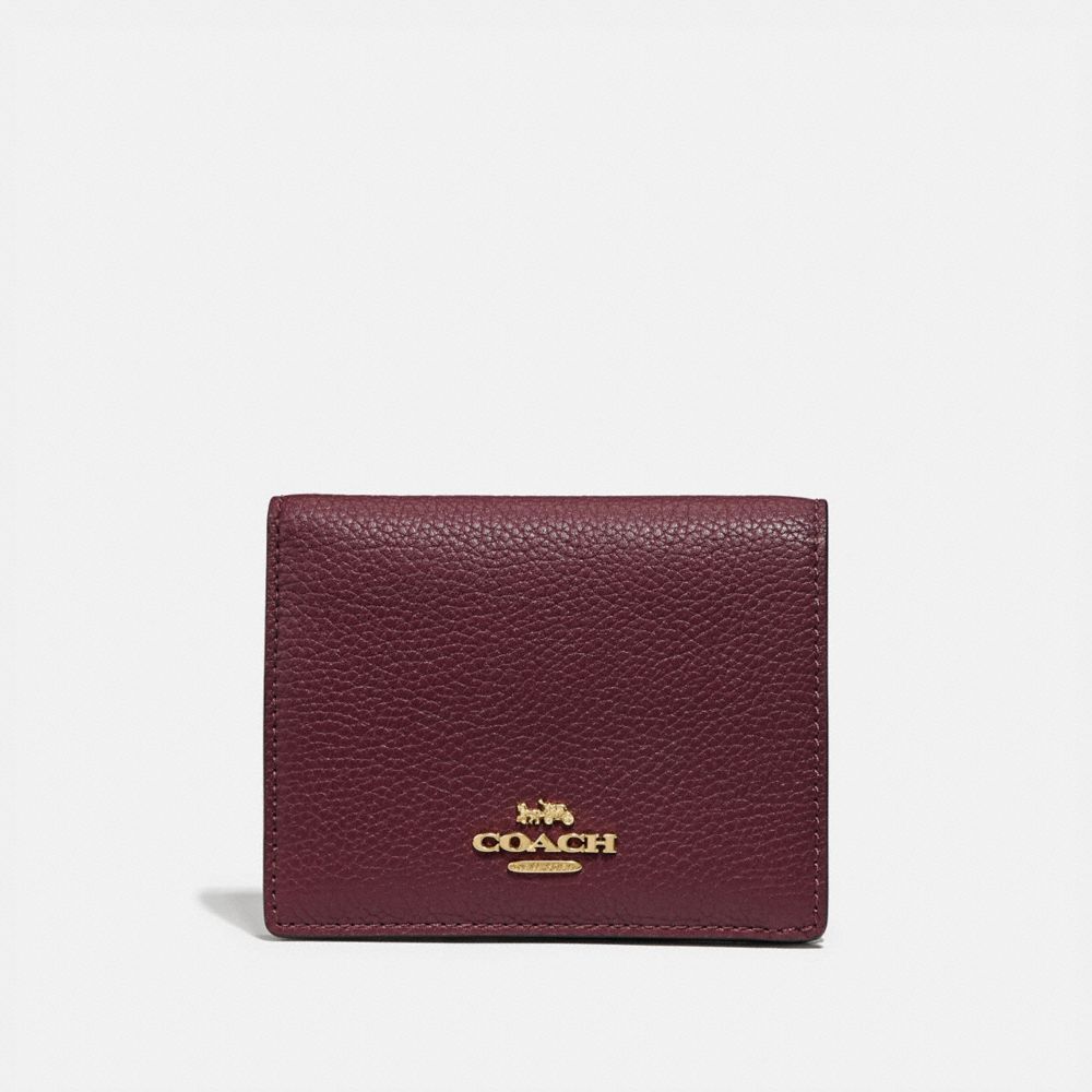 SMALL SNAP WALLET IN COLORBLOCK - GD/VINTAGE MAUVE MULTI - COACH 76301
