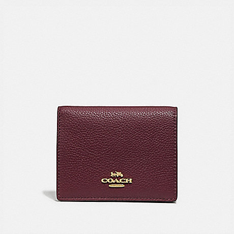 COACH SMALL SNAP WALLET IN COLORBLOCK - GD/VINTAGE MAUVE MULTI - 76301