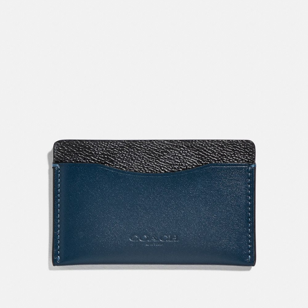 SMALL CARD CASE WITH SIGNATURE CANVAS BLOCKING - 76343 - CHARCOAL SIGNATURE MULTI