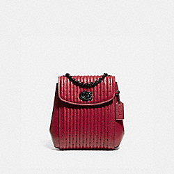 PARKER CONVERTIBLE BACKPACK 16 WITH QUILTING AND RIVETS - V5/RED APPLE - COACH 76362