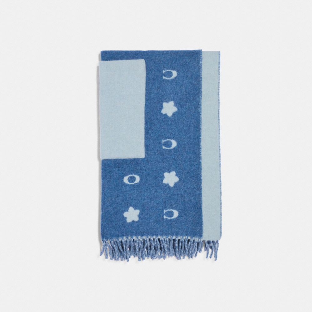 Coach Stars Oversized Muffler With Pockets - 76391 - Sky Blue