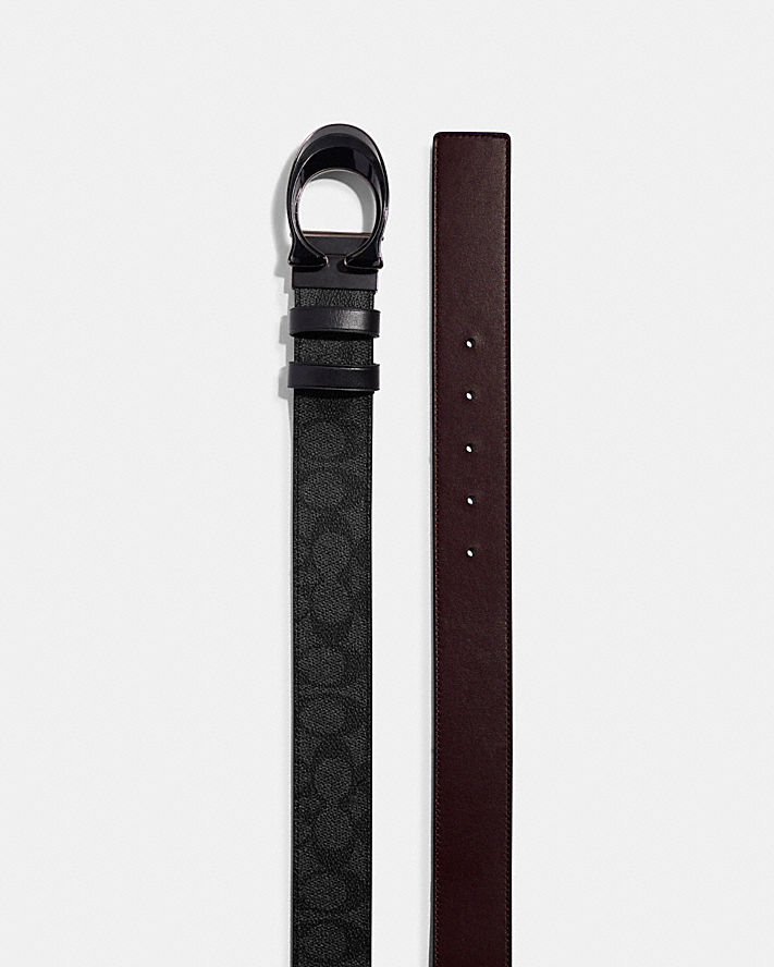 SIGNATURE BUCKLE CUT-TO-SIZE REVERSIBLE BELT IN SIGNATURE CANVAS