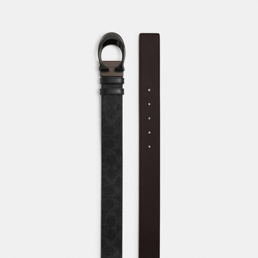 SIGNATURE BUCKLE CUT-TO-SIZE REVERSIBLE BELT, 38MM