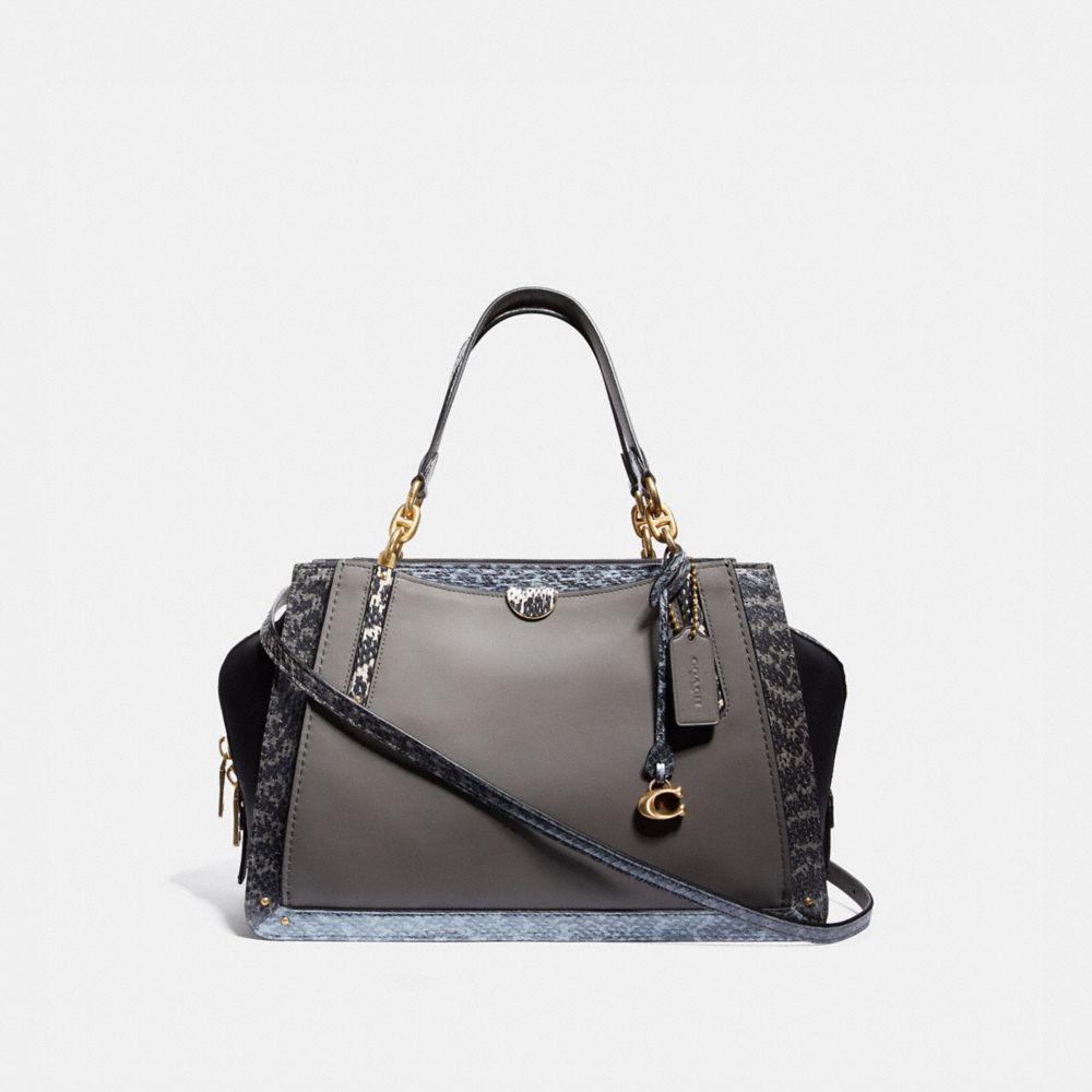 COACH 76459 DREAMER 36 IN COLORBLOCK WITH SNAKESKIN DETAIL B4/HEATHER-GREY-MULTI