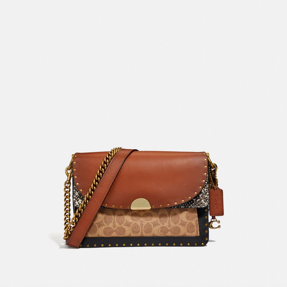 COACH 76498 - DREAMER SHOULDER BAG IN SIGNATURE CANVAS WITH SNAKESKIN ...