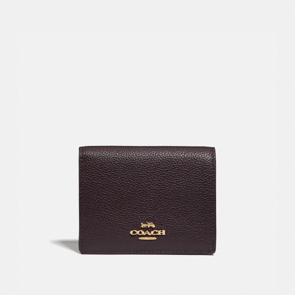 COACH SMALL SNAP WALLET - GD/OXBLOOD - 76507