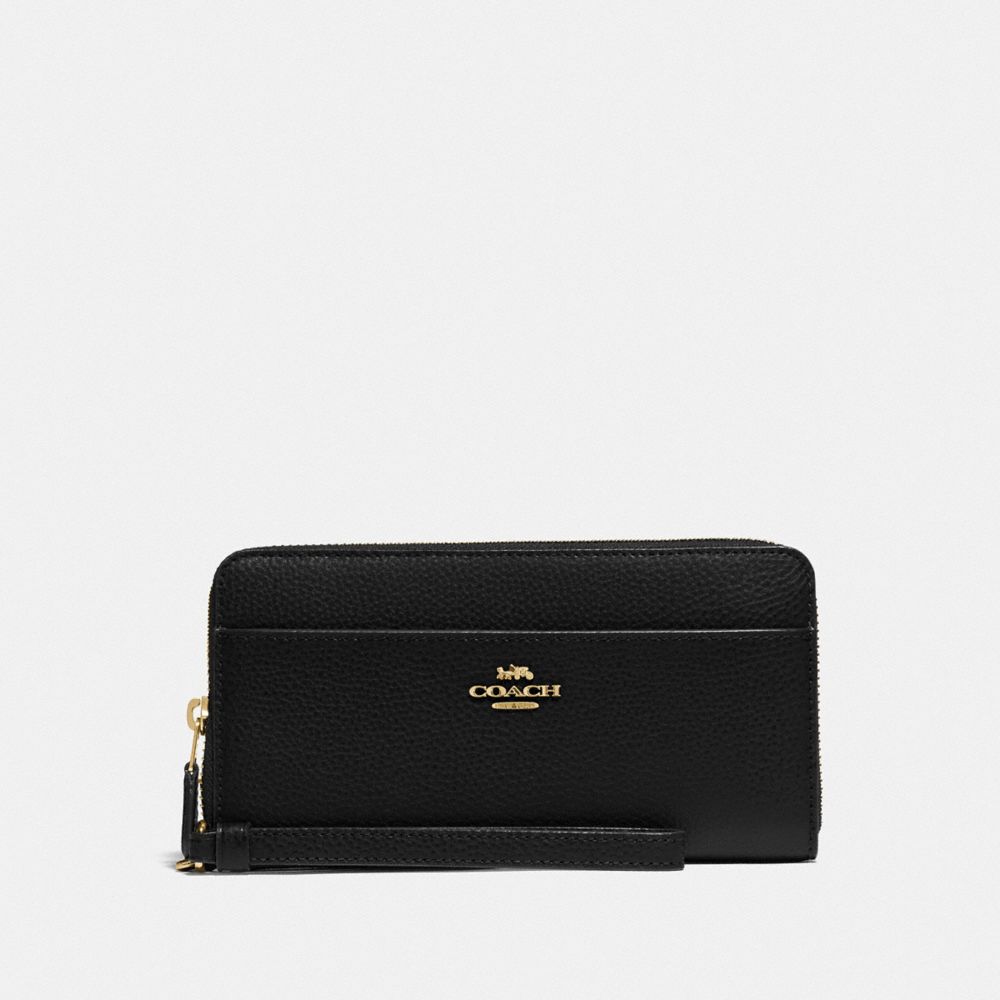 COACH ACCORDION ZIP WALLET - IM/BLACK - 76517