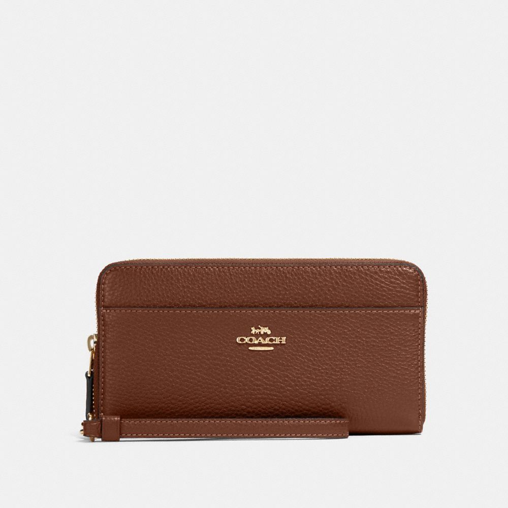 COACH ACCORDION ZIP WALLET - IM/SADDLE 2 - 76517