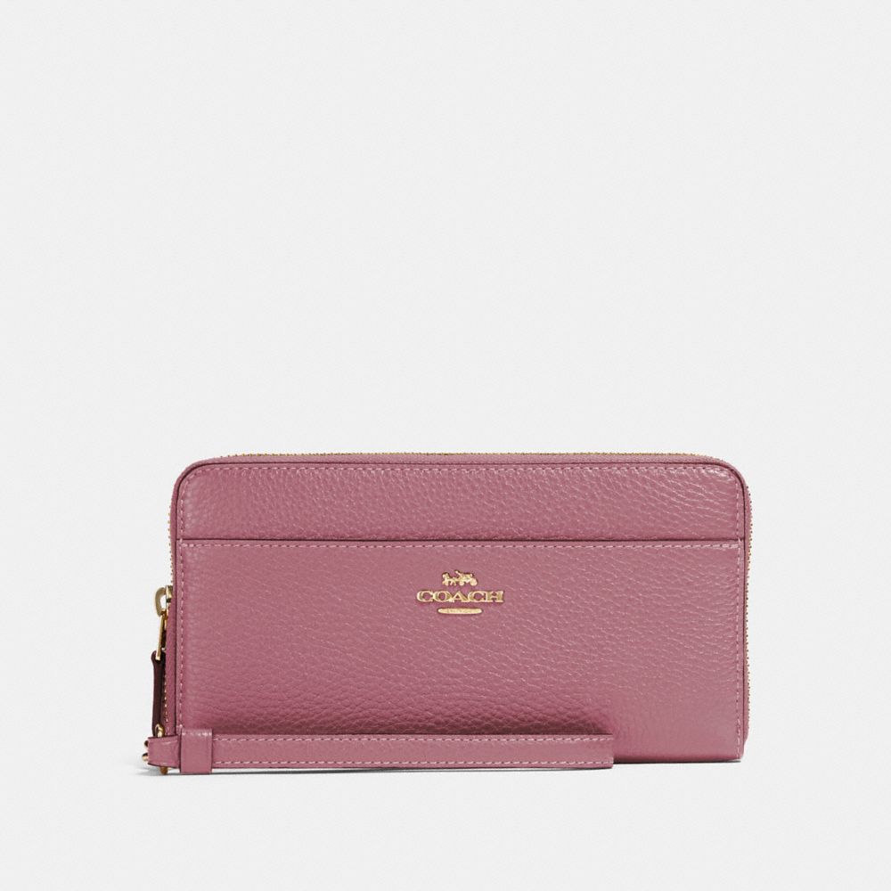 COACH ACCORDION ZIP WALLET - IM/ROSE - 76517