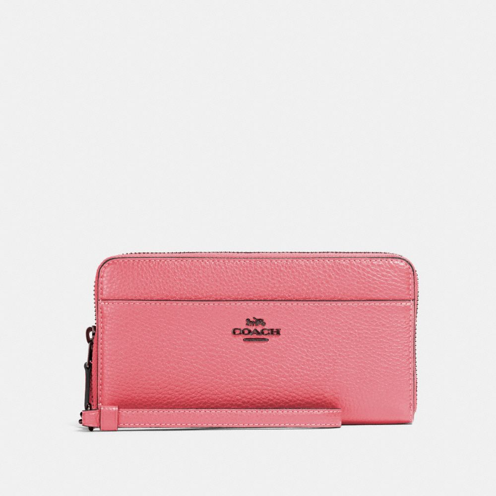 COACH 76517 Accordion Zip Wallet QB/PINK LEMONADE