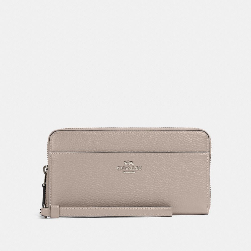 COACH 76517 Accordion Zip Wallet SV/GREY BIRCH