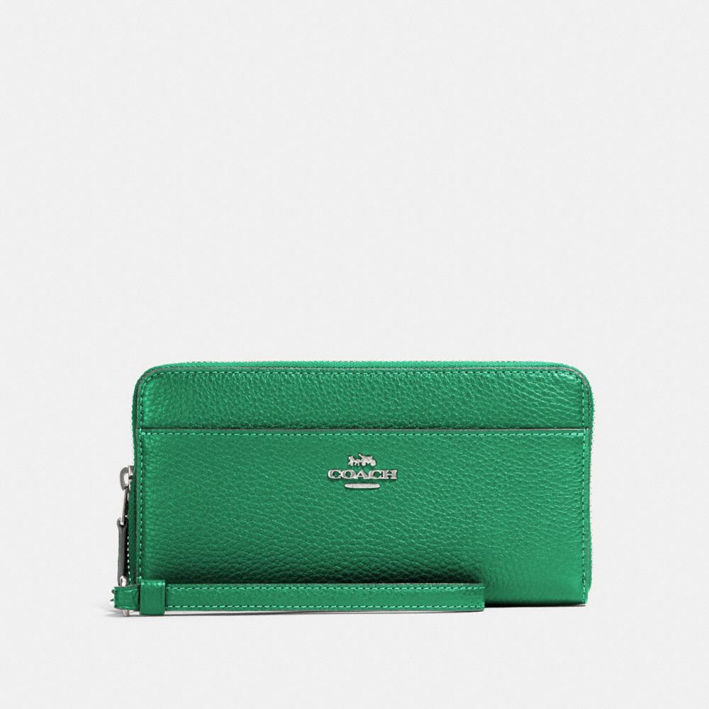 ACCORDION ZIP WALLET - SV/SHAMROCK - COACH 76517