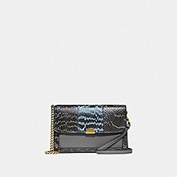 COACH 76541 - DREAMER CONVERTIBLE CROSSBODY IN COLORBLOCK SNAKESKIN HEATHER GREY MULTI/BRASS