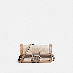 Riley Convertible Belt Bag In Colorblock Signature Canvas - LIGHT ANTIQUE NICKEL/SAND TAUPE - COACH 76594