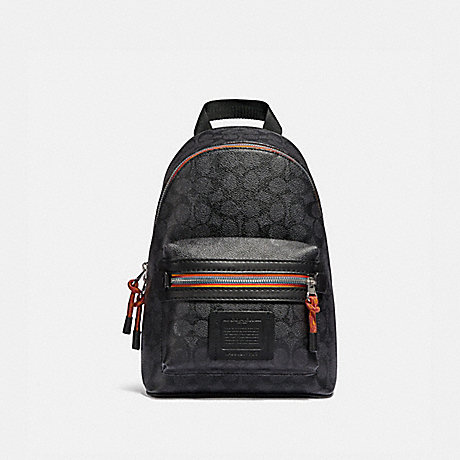 COACH Academy Pack In Signature Canvas With Varsity Zipper - SILVER/CHARCOAL MULTI - 767