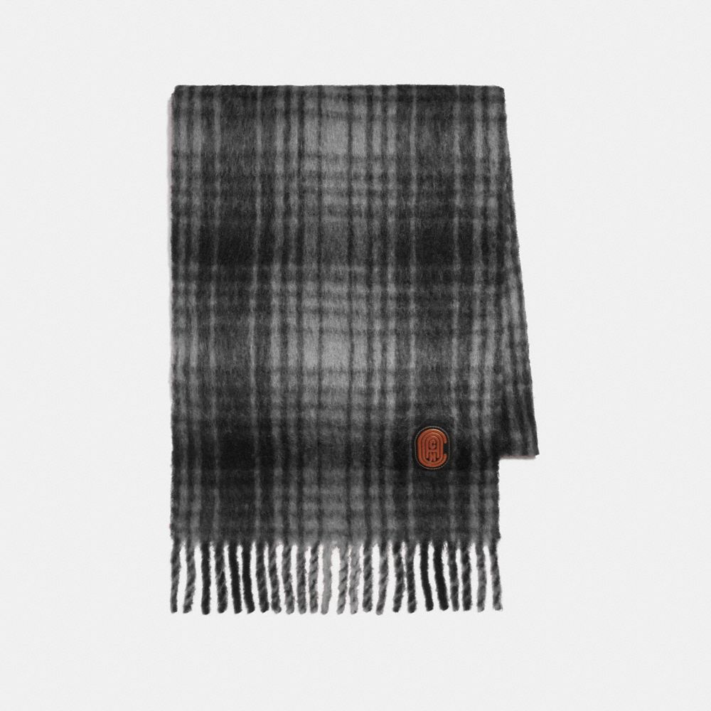 HUNTING PLAID PRINT OVERSIZED MUFFLER - CHALK - COACH 77833