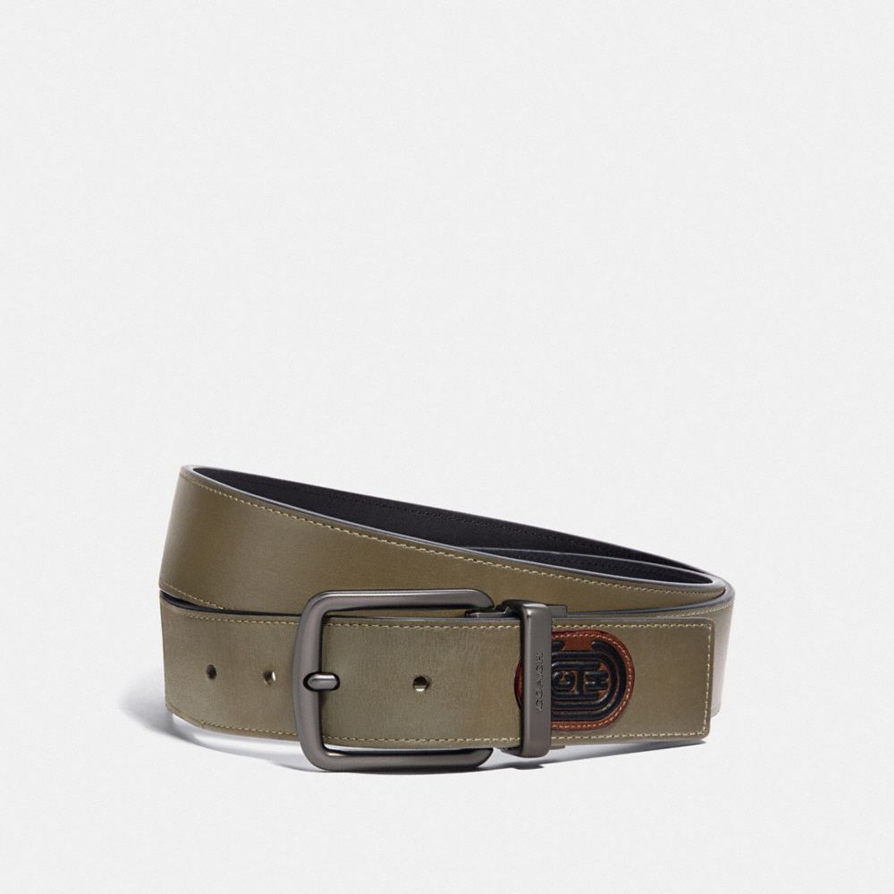 COACH 77986 Harness Buckle Cut To Size Reversible Belt, 38 Mm MOSS