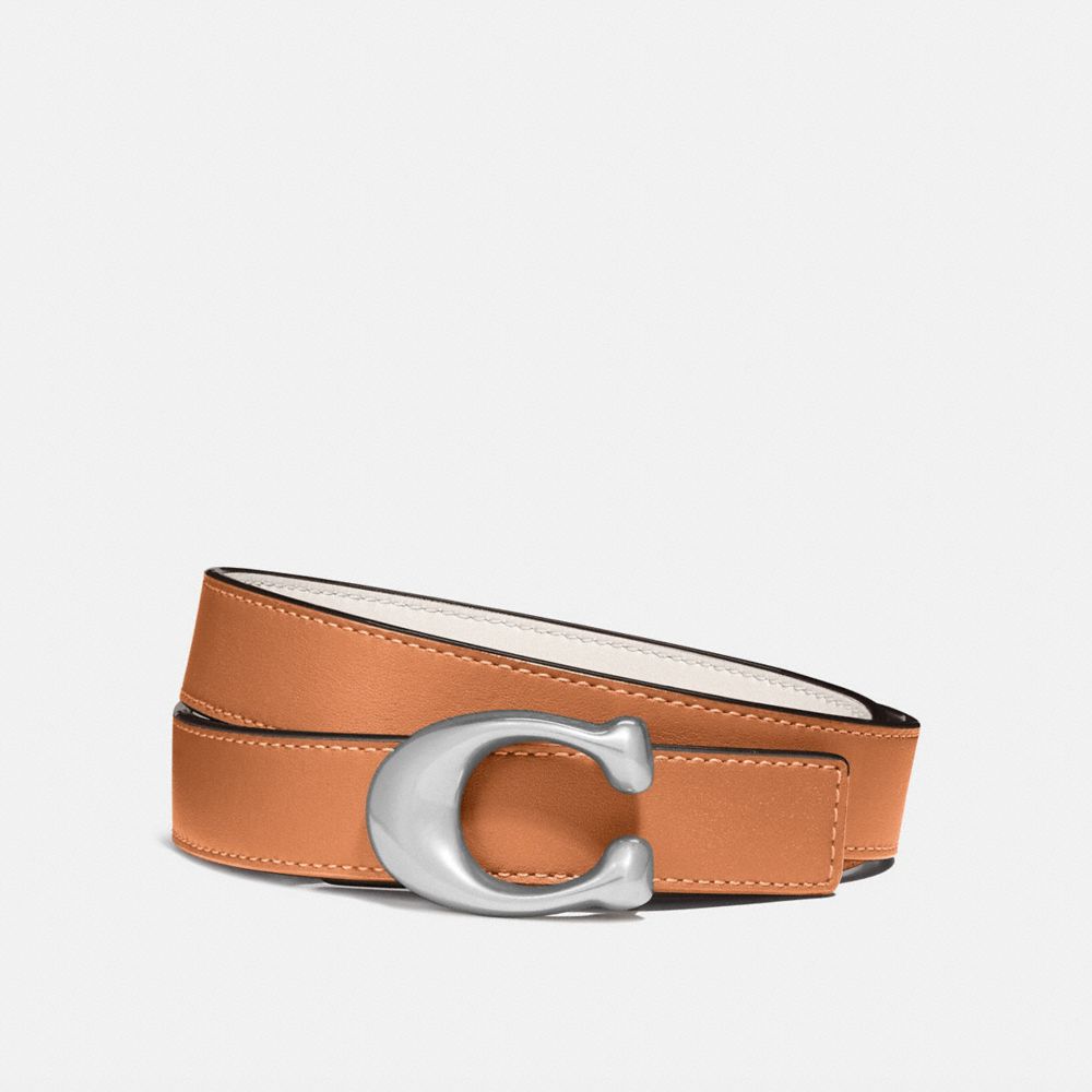 COACH 78176 C Hardware Reversible Belt, 25 Mm NICKEL/NATURAL CHALK