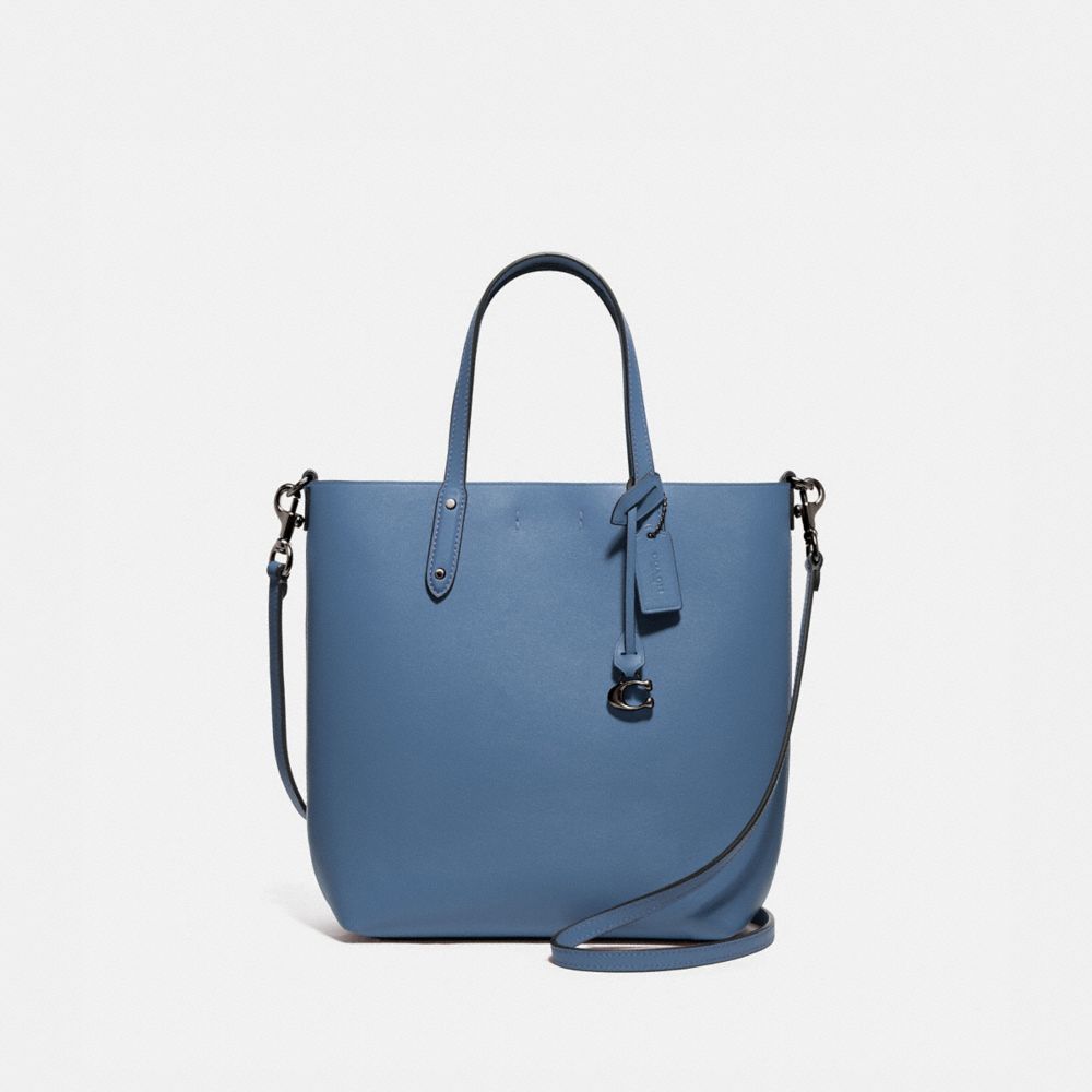 COACH CENTRAL SHOPPER TOTE - GUNMETAL/STONE BLUE - 78217