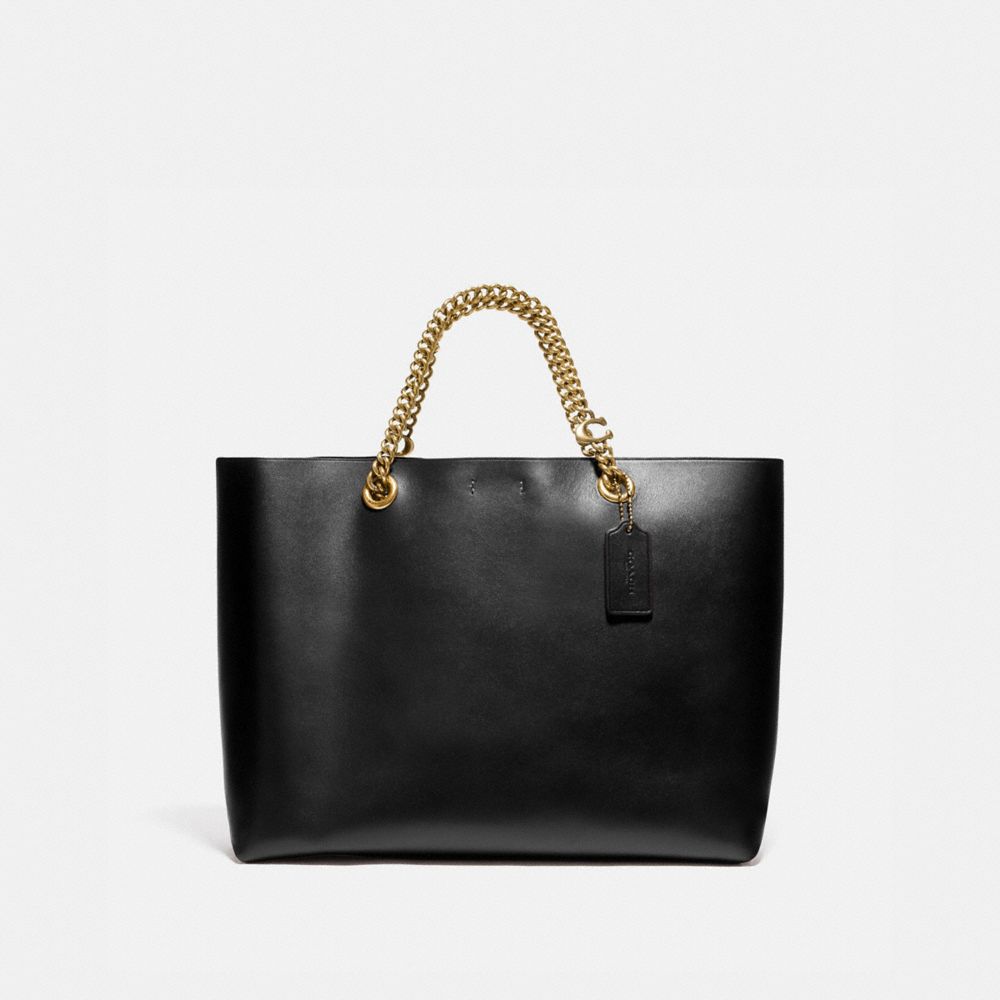 SIGNATURE CHAIN CENTRAL TOTE - B4/BLACK - COACH 78218