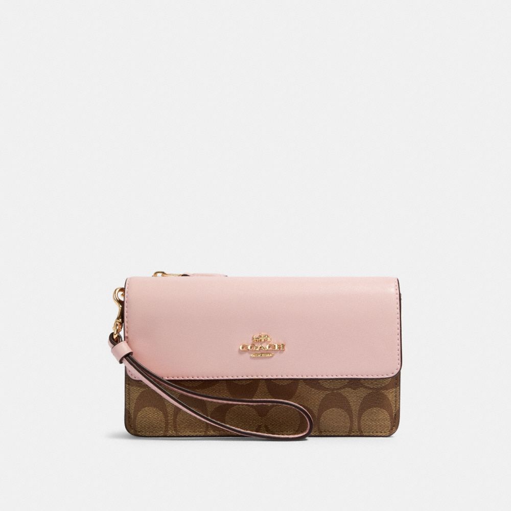 FOLDOVER WRISTLET IN SIGNATURE CANVAS - 78229 - IM/KHAKI BLOSSOM