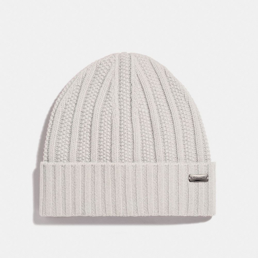 COACH 78288 - Cashmere Seed Stitch Knit Hat CHALK