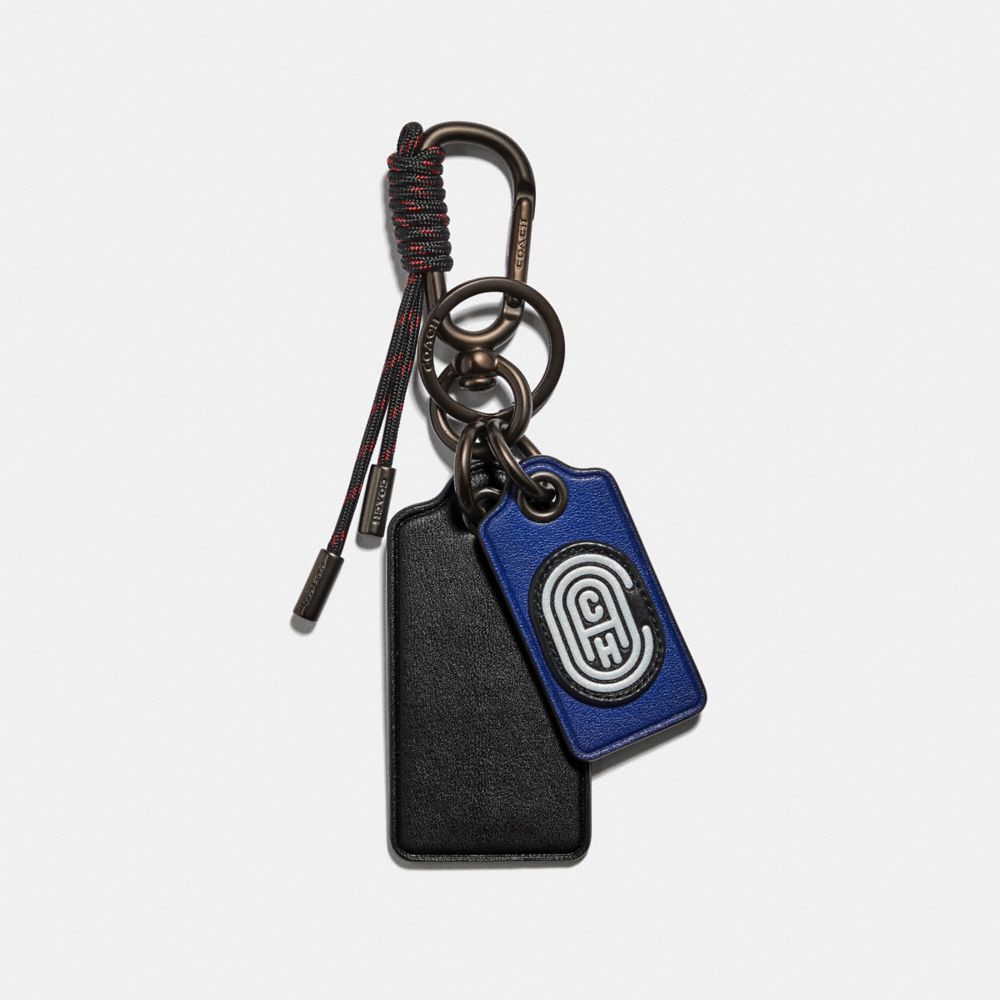 COACH 78333 KEY FOB WITH COACH PATCH SPORT BLUE/SILVER