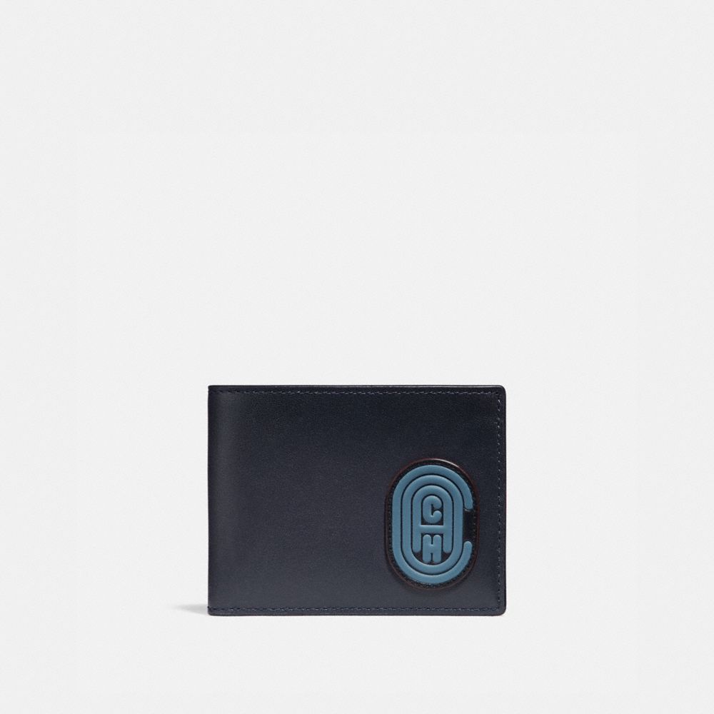 COACH Slim Billfold Wallet With Coach Patch - MIDNIGHT - 78336